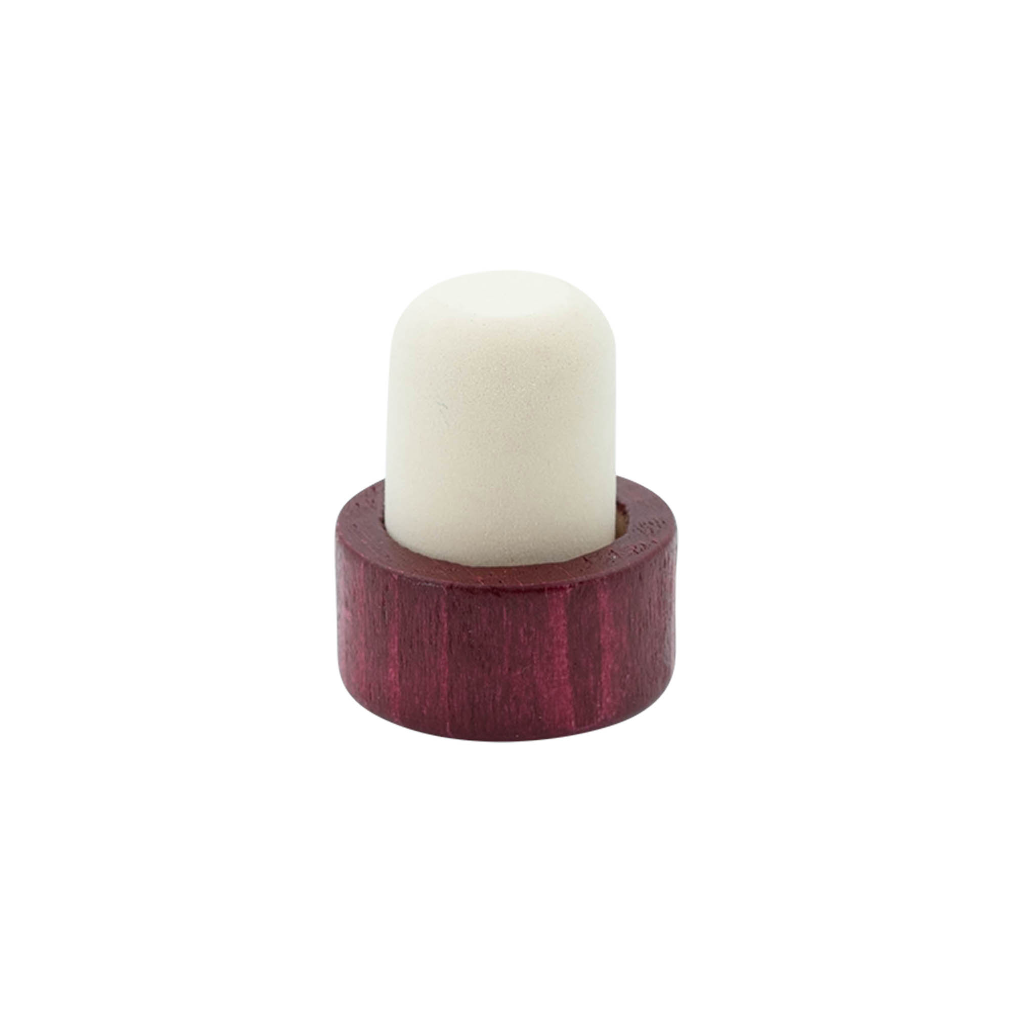 Dopkurk, 19 mm, hout, bordeauxrood, voor monding: kurk