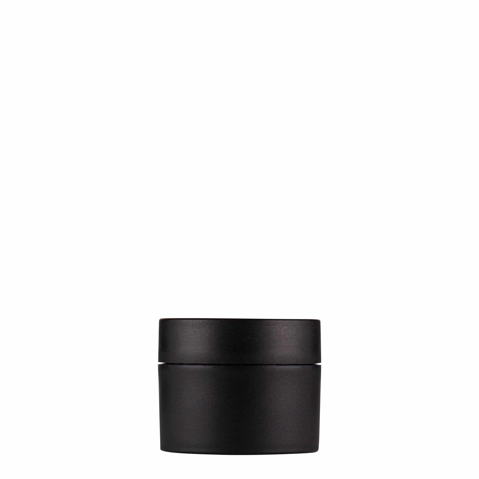 Boîte en plastique 15 ml 'Antonella', PP, noire, bouchage: Bougage à vis