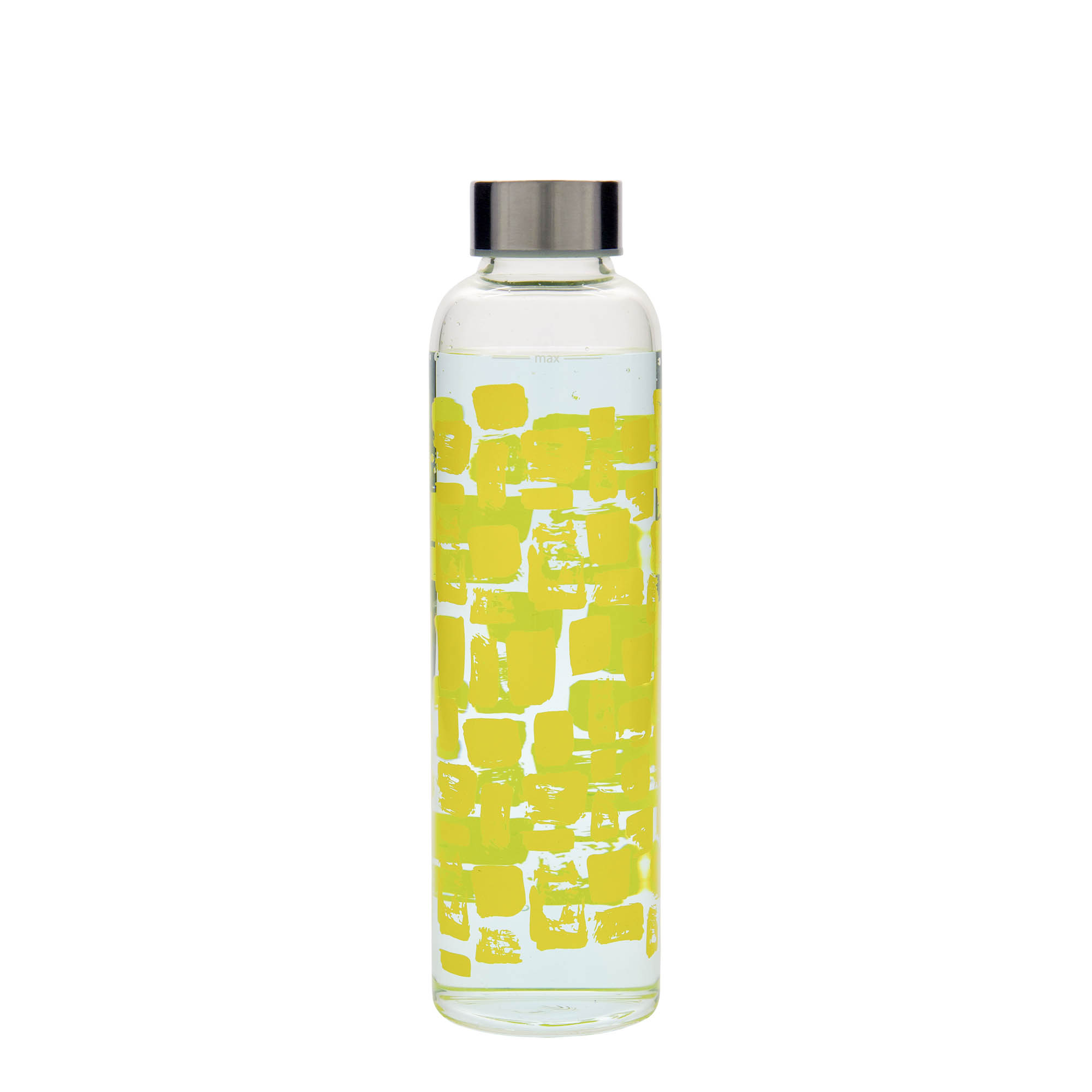 Gourde 500 ml 'Perseus', motif : rectangles jaunes, bouchage: Bougage à vis