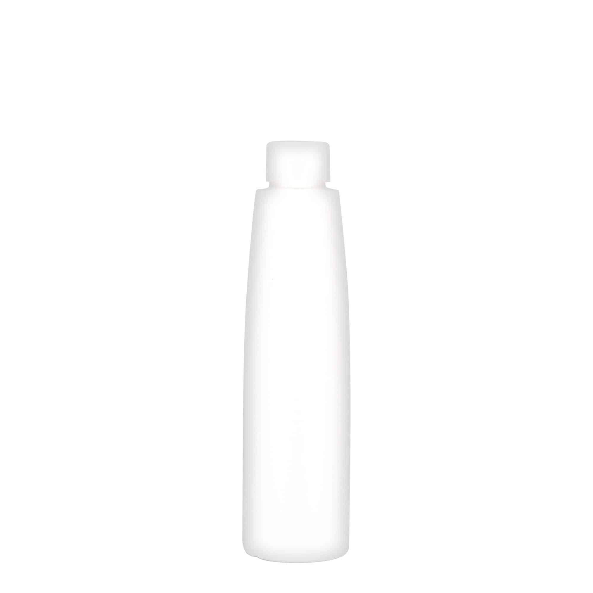 Bouteille en plastique 200 ml 'Donald', PEHD, blanche, bouchage: GPI 24/410