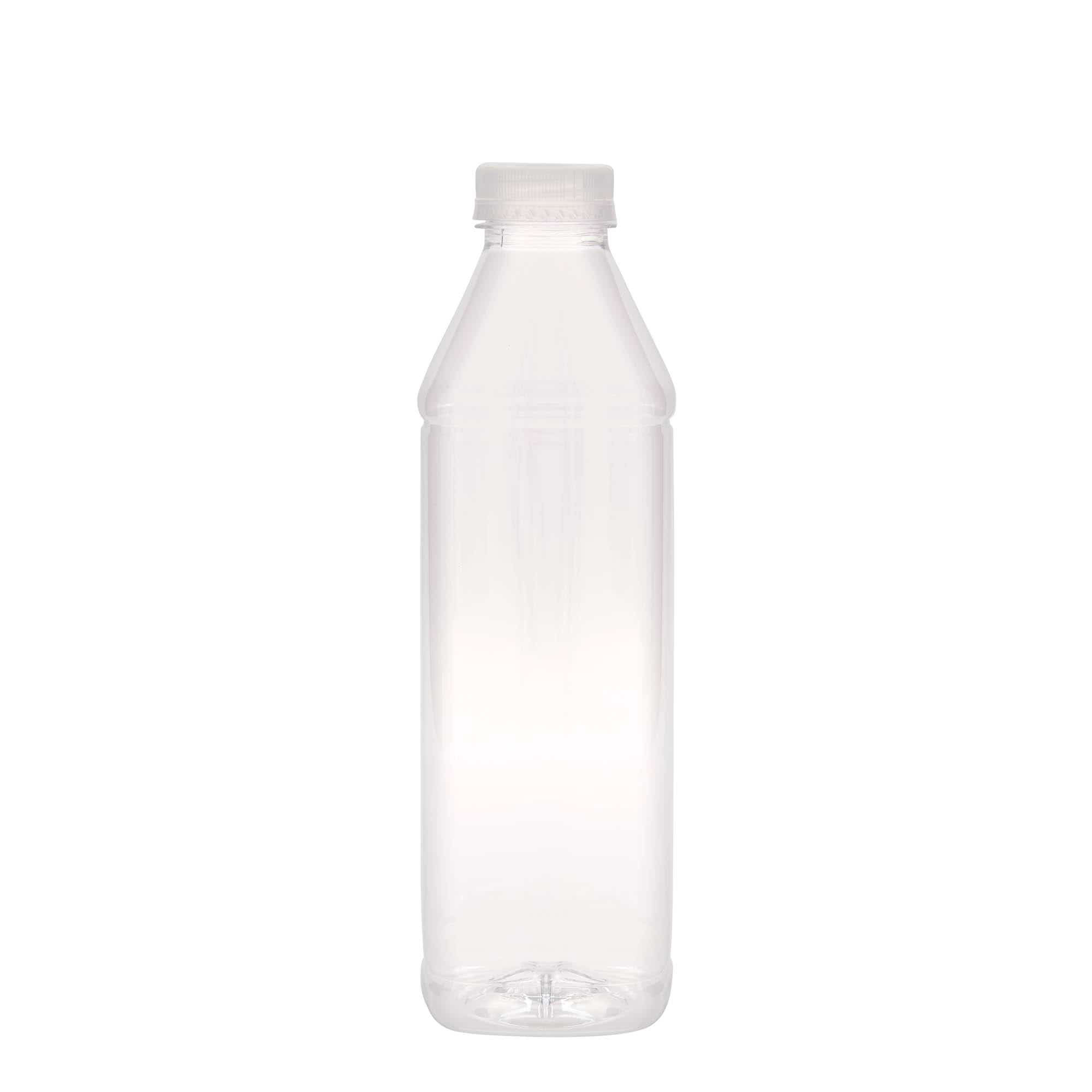 Bouteille en PET 1 000 ml Milk and Juice Carré, carrée, plastique, bouchage: 38 mm