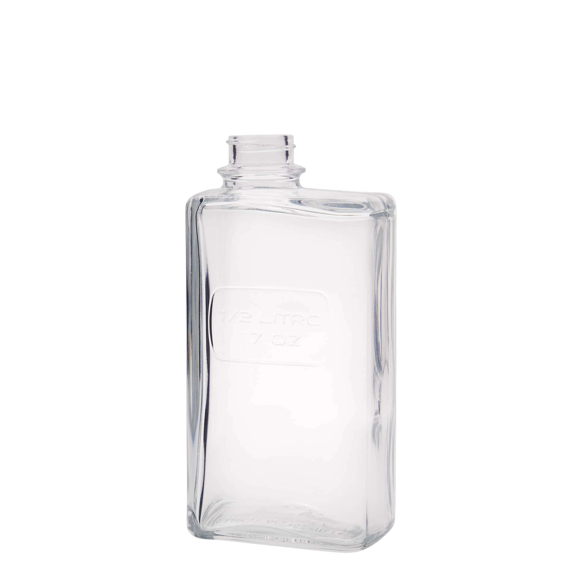 Bouteille en verre 500 ml 'Optima Lattina', rectangulaire, bouchage: Bougage à vis