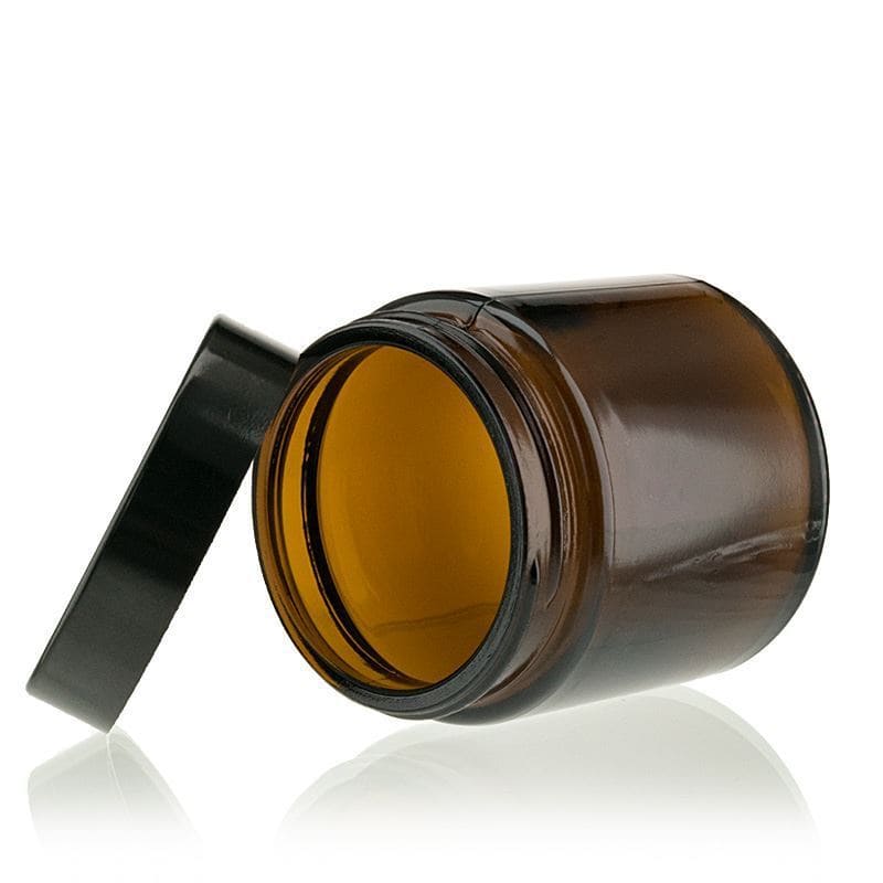 Pot 120 ml 'Brown Line', verre, marron, bouchage: Bougage à vis