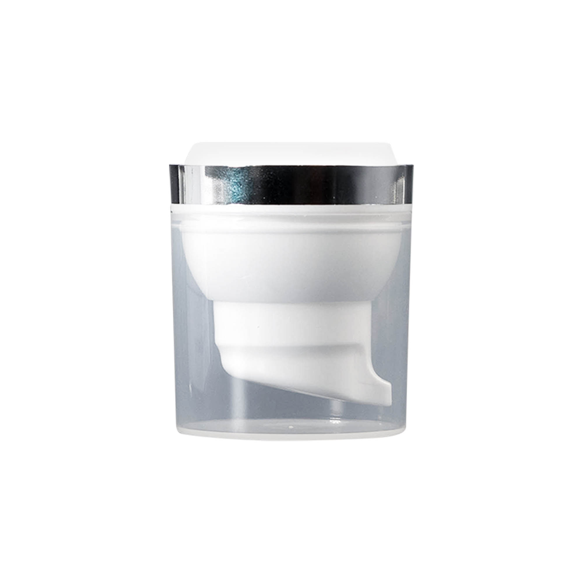 Flacon airless tête de pompe 'Mezzo', plastique PP, blanc