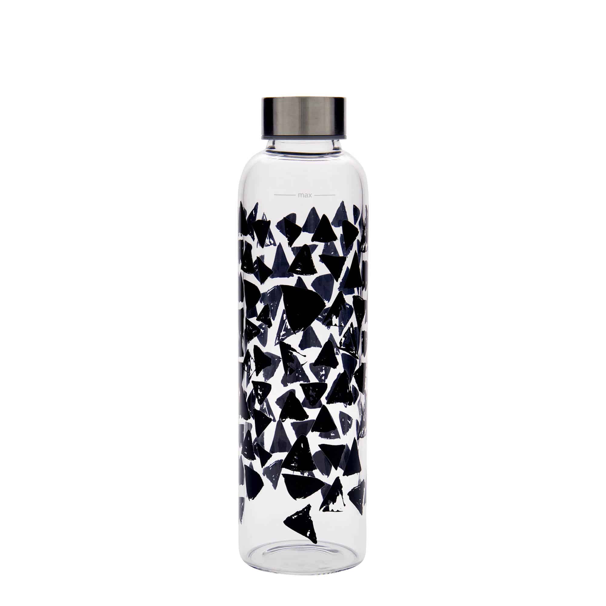 Gourde 500 ml 'Perseus', motif : triangles noirs, bouchage: Bougage à vis