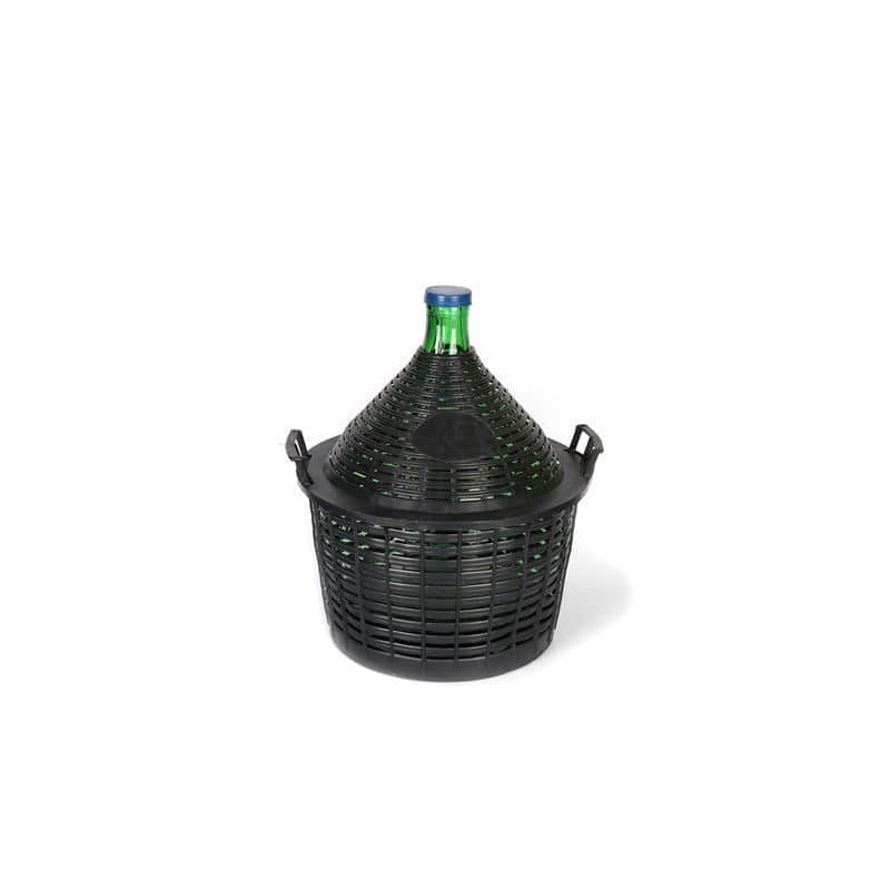 Ballonfles smalle hals, 20 l, glas, groen, monding: stulpdeksel