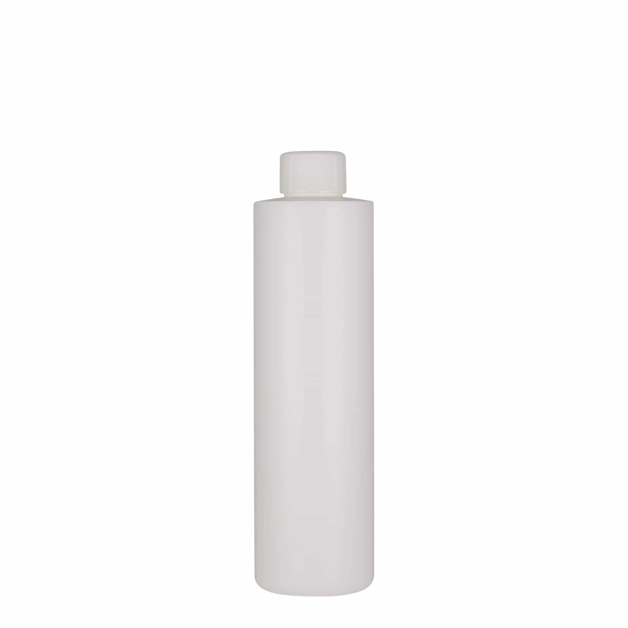 Bouteille en plastique 250 ml 'Pipe', PEHD, blanche, bouchage: GPI 24/410