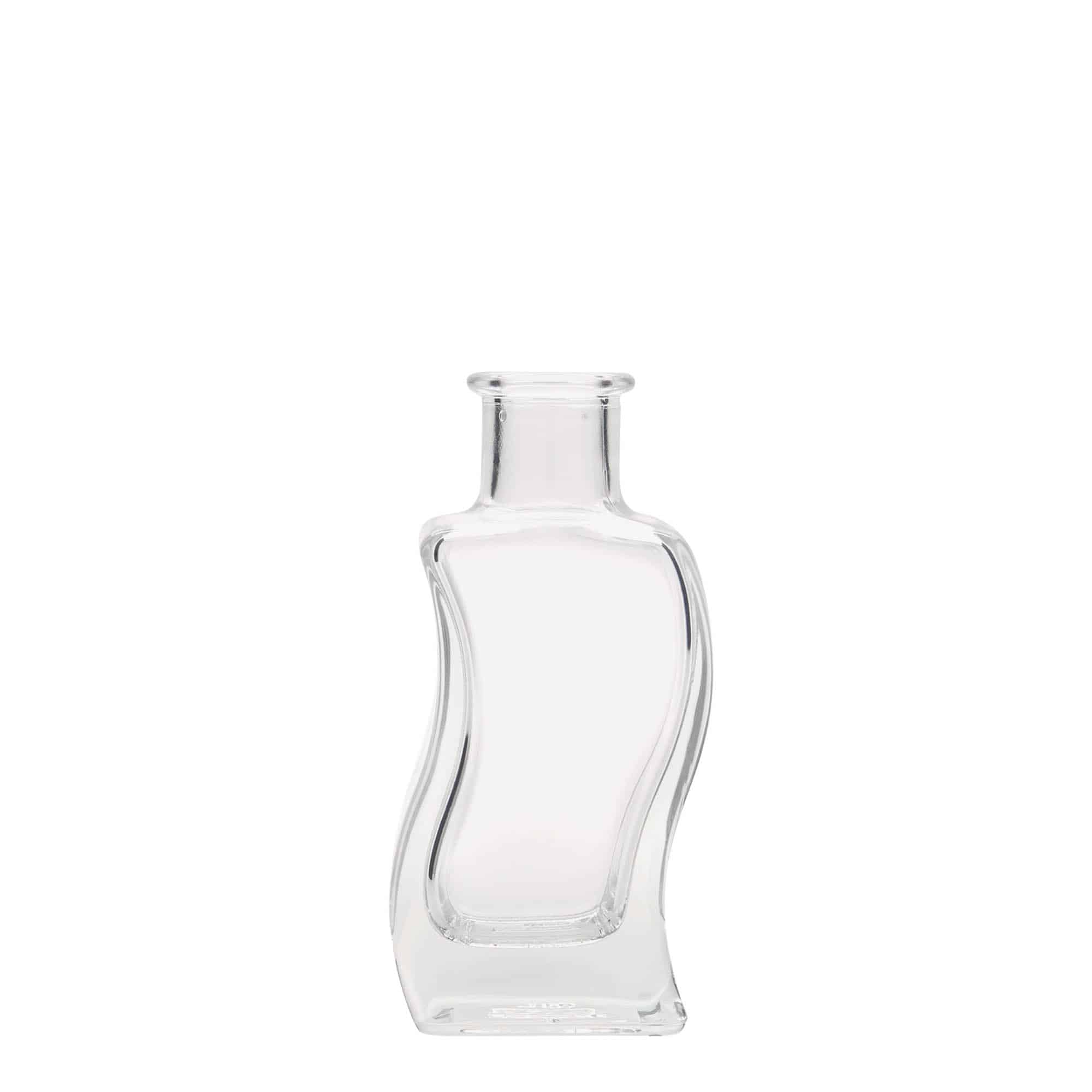 Bouteille en verre 100 ml 'Vague', carrée, bouchage: bouchon