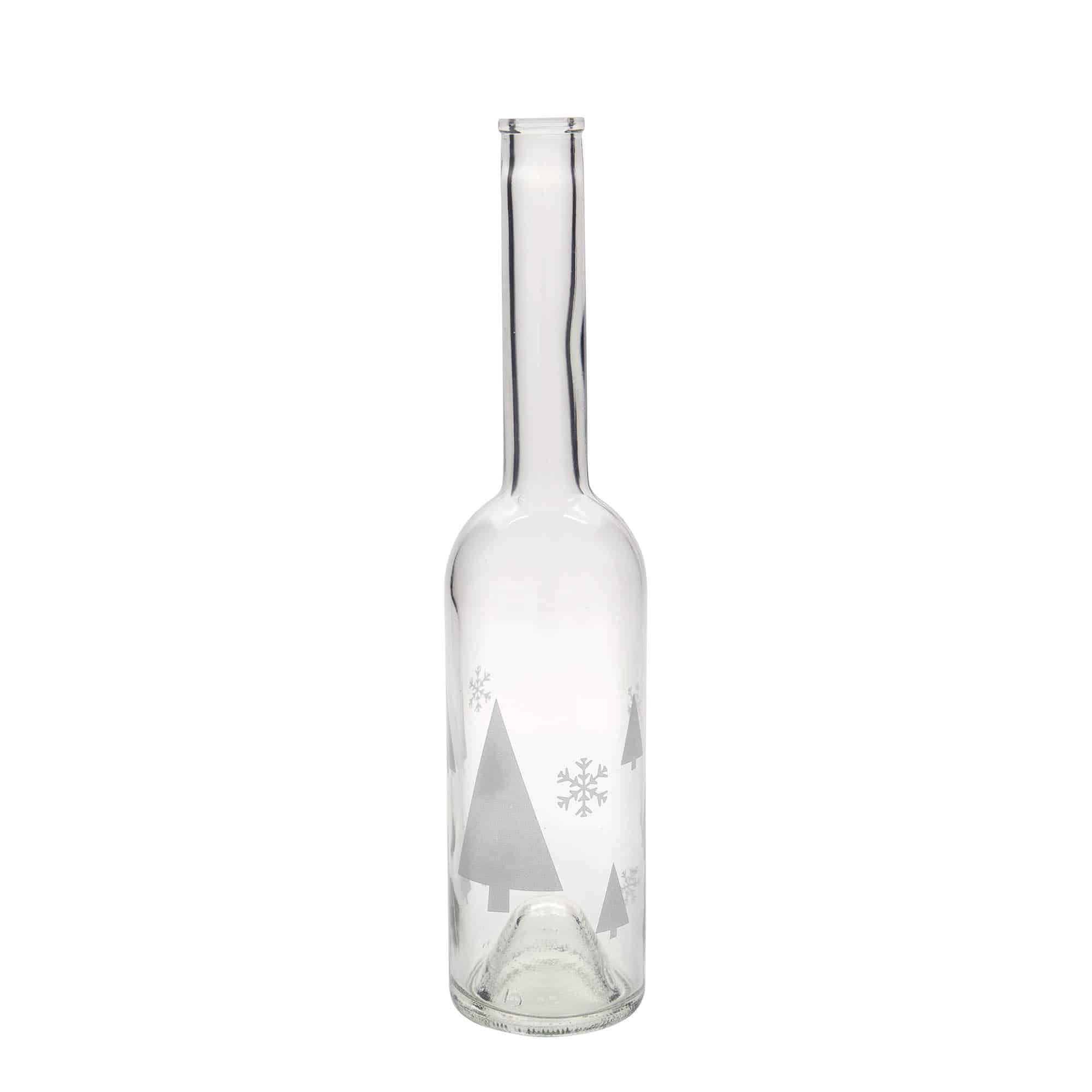 Bouteille en verre 500 ml 'Opera', motif : flocons de neige, bouchage: bouchon