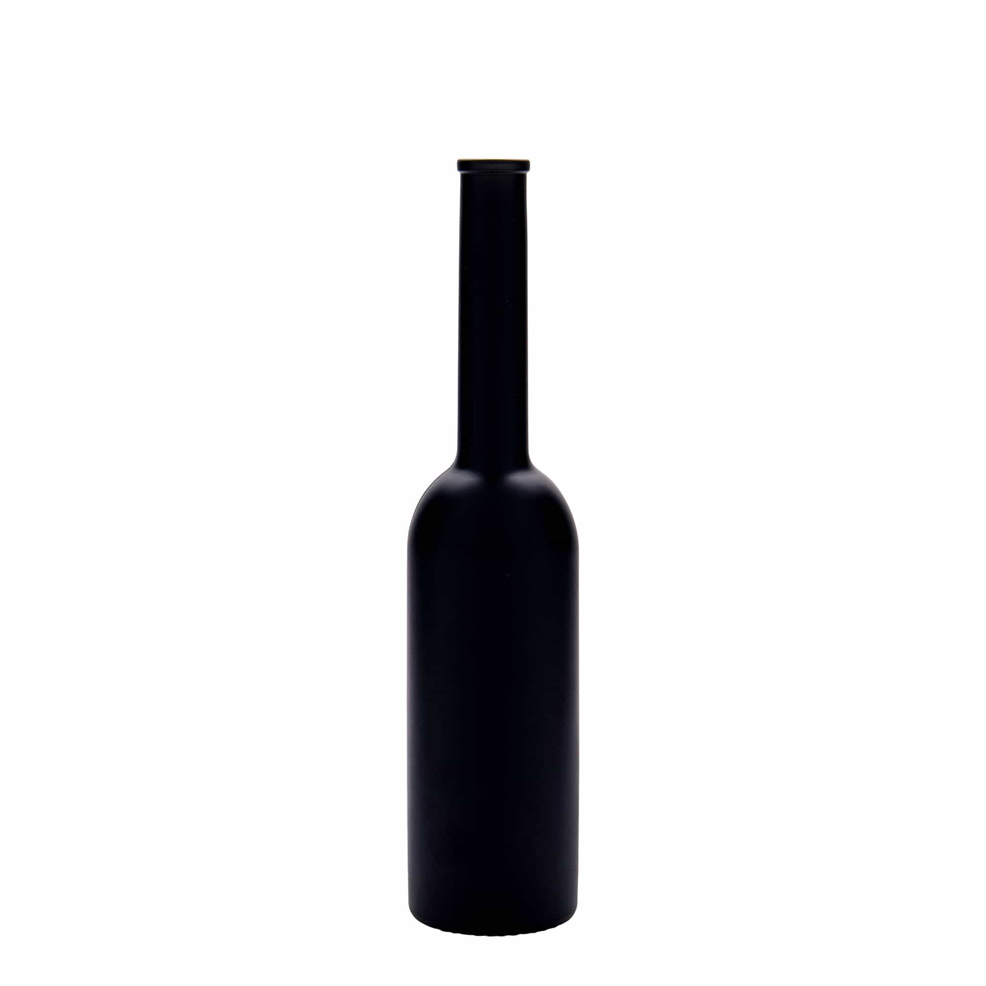 Bouteille en verre 200 ml 'Opera', noire, bouchage: bouchon