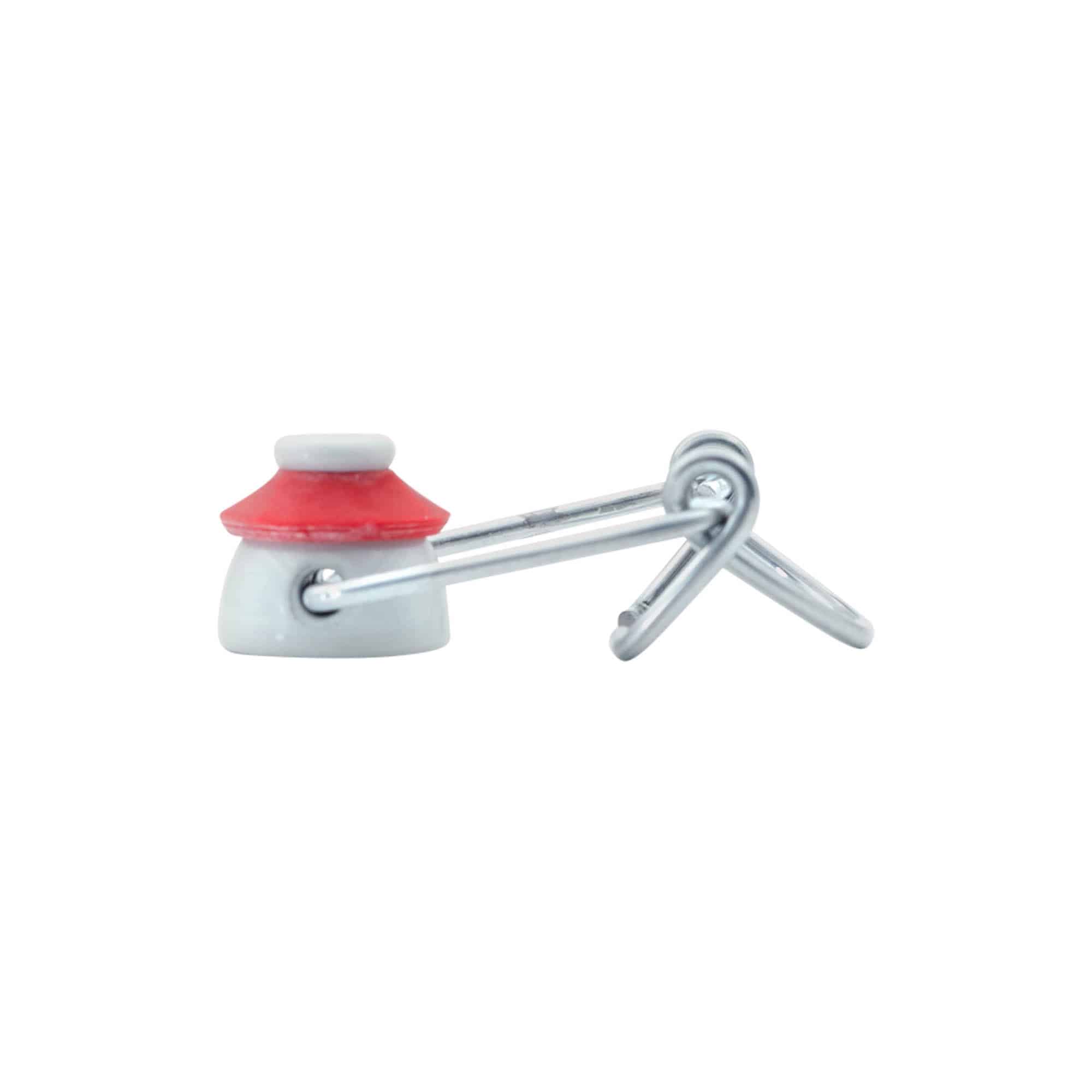 Bouchon mécanique standard, plastique, rouge-blanc