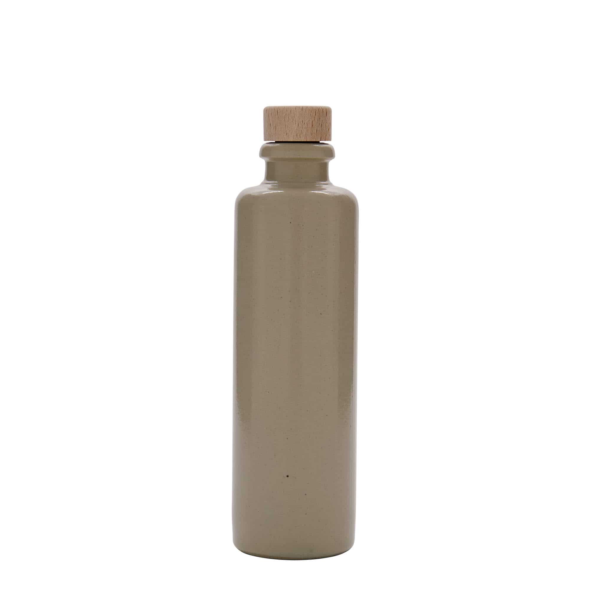 Keramische kruik, 200 ml, steengoed, beige, monding: kurk