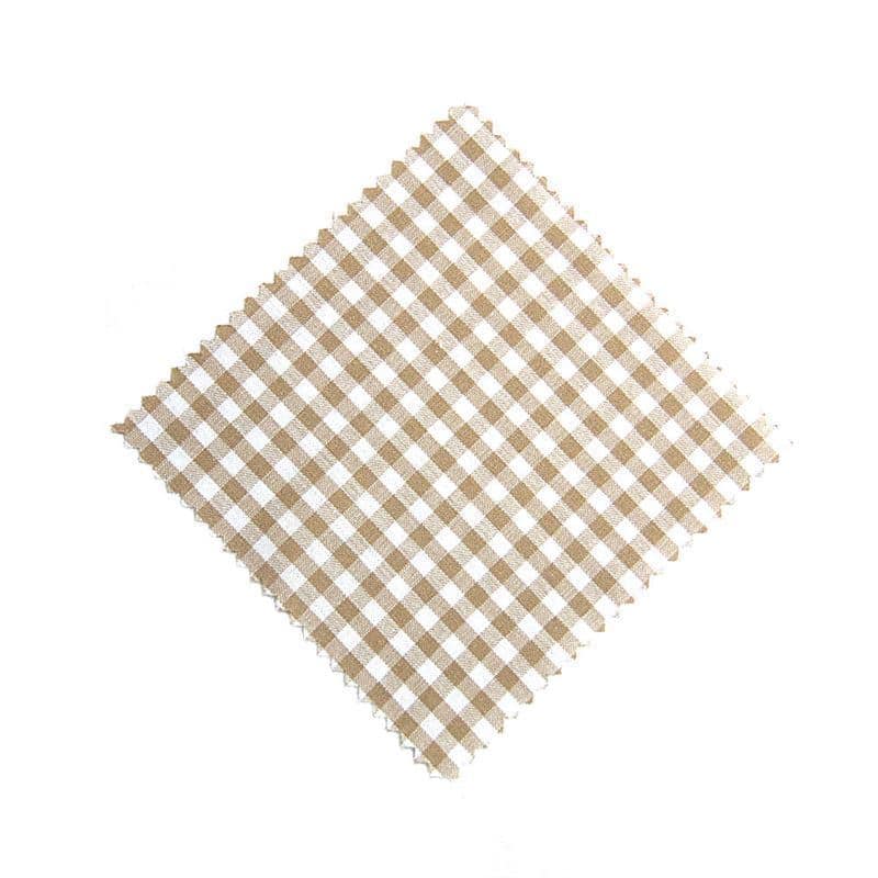 Stoffen lapje voor potten, geruit, 12x12, vierkant, textiel, beige, monding: TO38-TO53