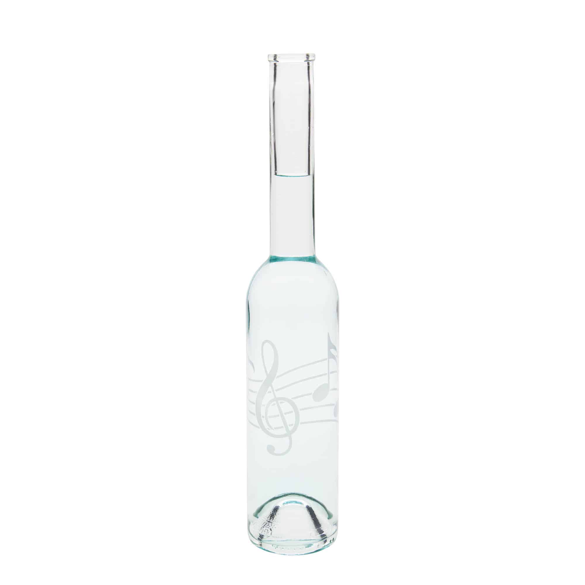 Bouteille en verre 350 ml 'Opera', motif : notes de musique, bouchage: bouchon