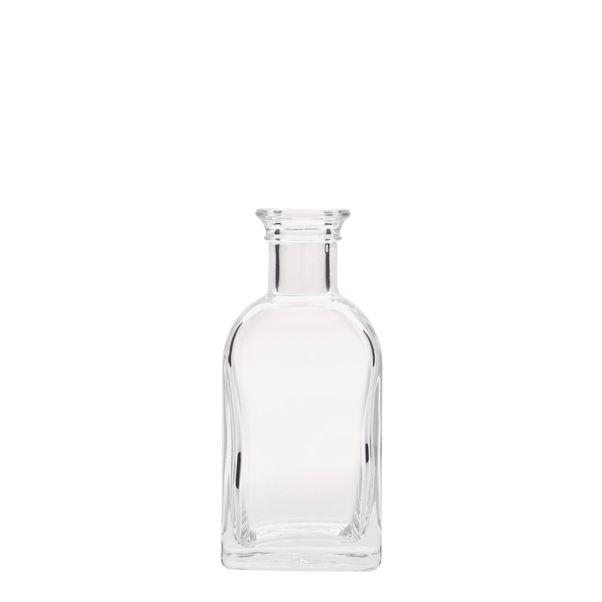 Bouteille en verre apothicaire 'Carré', carrée 100 ml, bouchage: bouchon