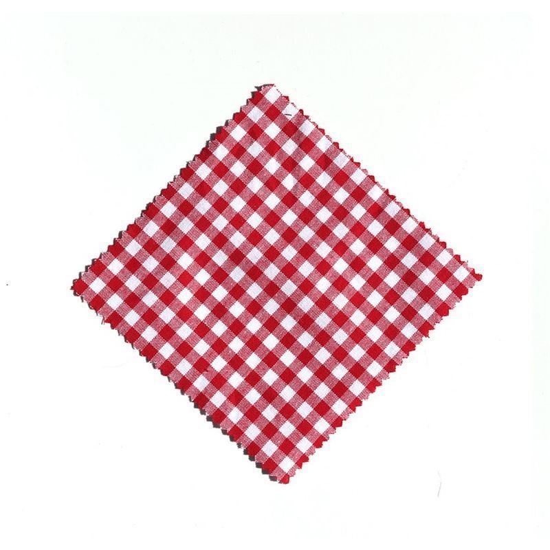 Stoffen lapje voor potten, geruit, 15x15, vierkant, textiel, rood, monding: TO58-TO82