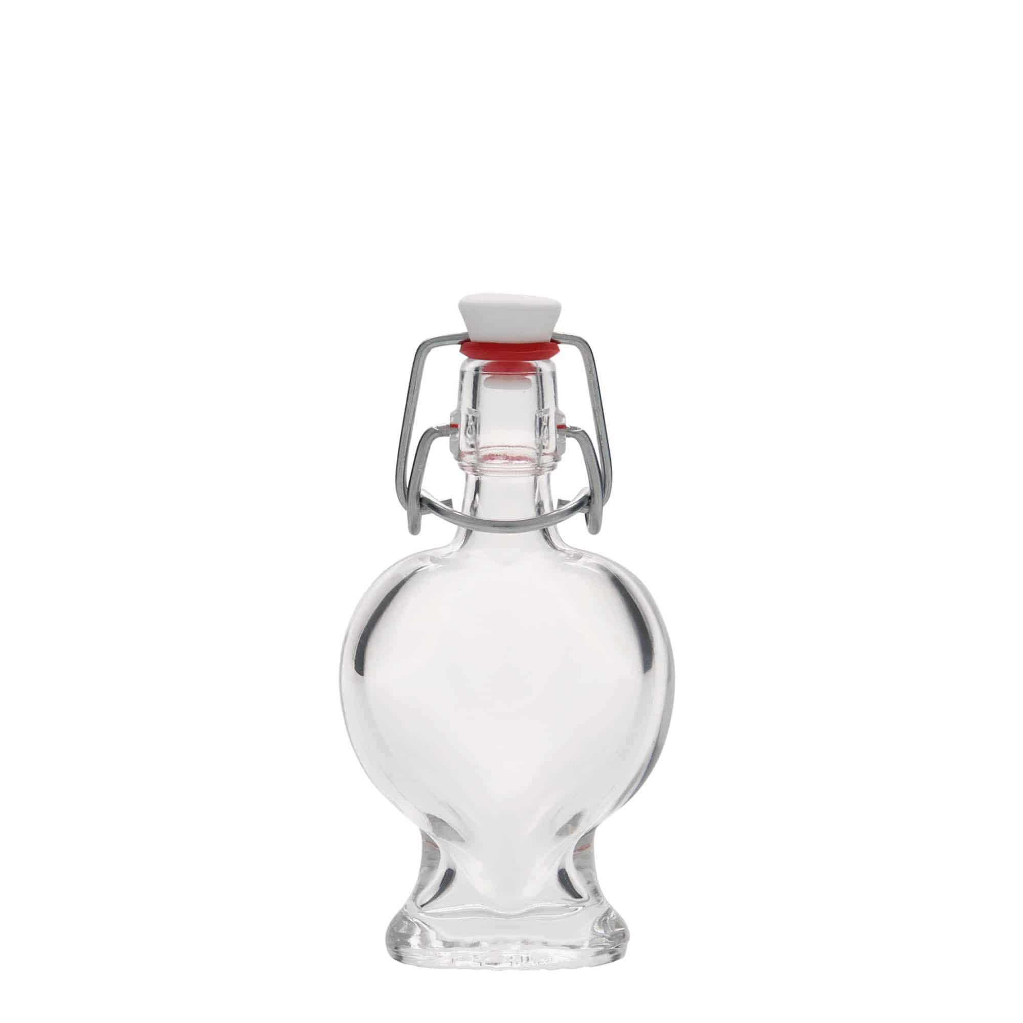 Bouteille en verre 40 ml 'Cœur', bouchage: bouchon mécanique