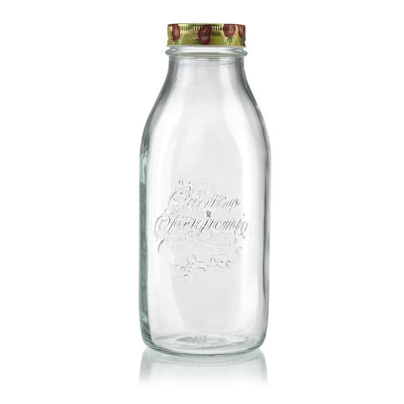 Glazen fles 'Quattro Stagioni Frutti', 1000 ml, monding: schroefsluiting