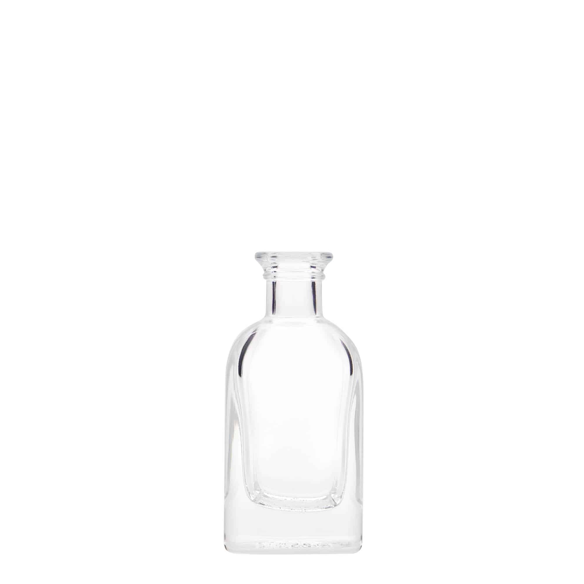 Bouteille en verre apothicaire 'Carré', carrée 40 ml, bouchage: bouchon