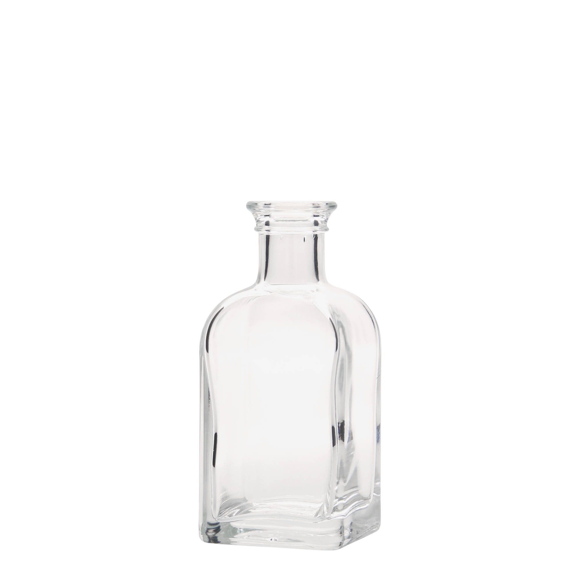 Bouteille en verre apothicaire 'Carré', carrée 100 ml, bouchage: bouchon