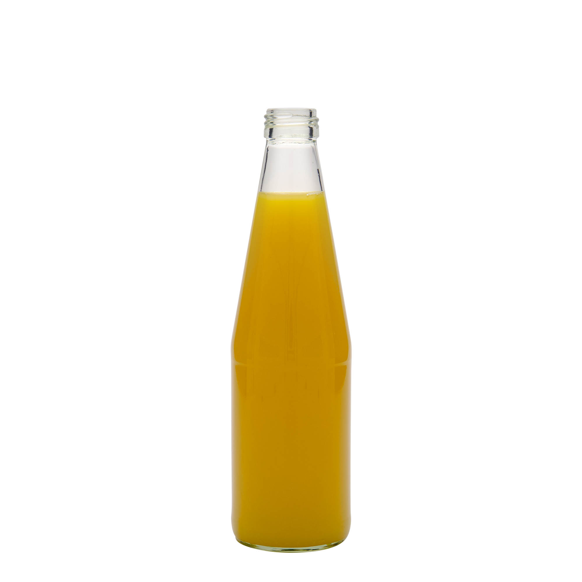 Bouteille universelle en forme de carotte 330 ml, verre, bouchage: PP 28