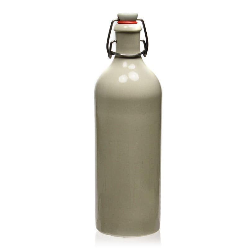 Chope en terre cuite 750 ml, grès, beige, bouchage: bouchon mécanique