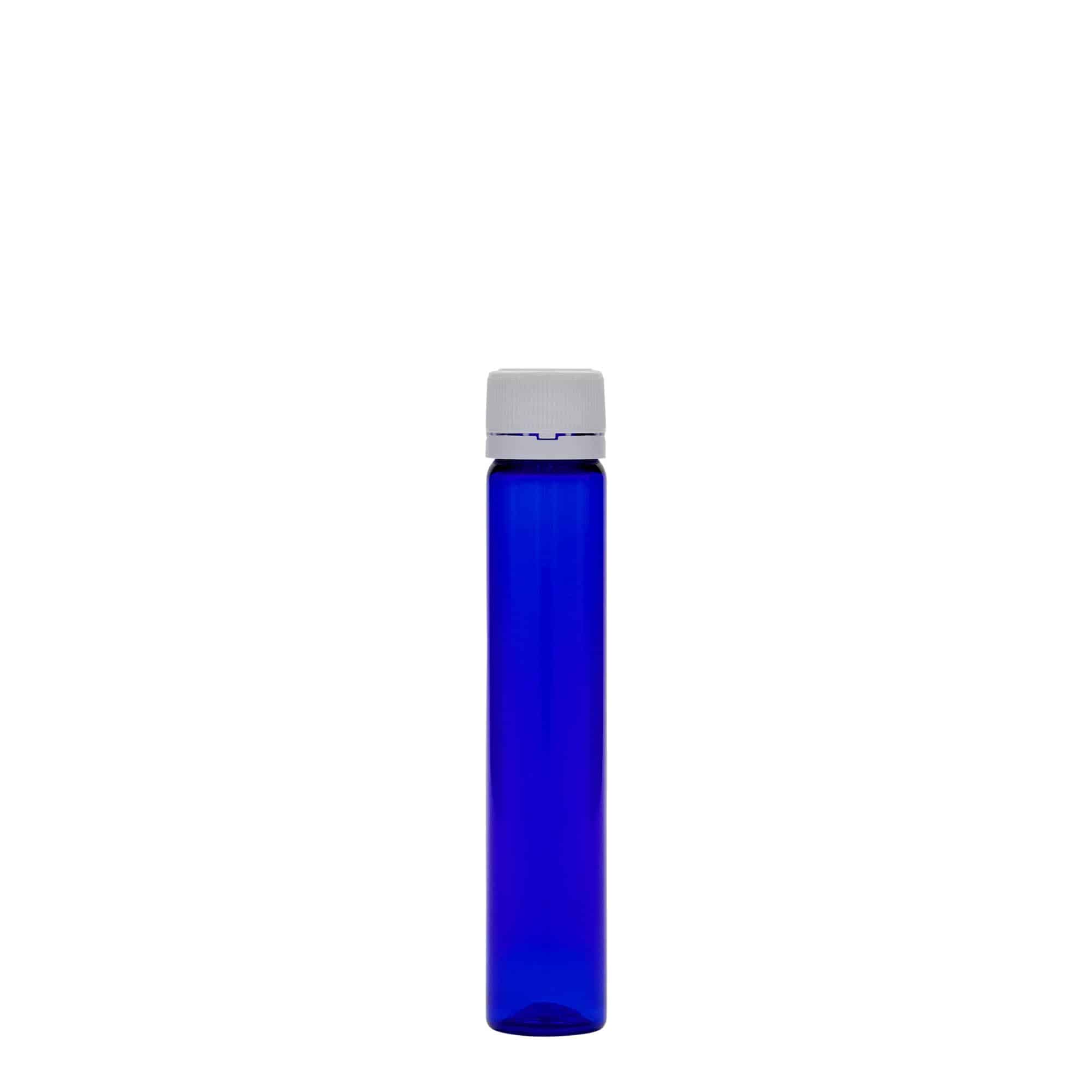 Éprouvette en PET 25 ml, plastique, bleu roi, bouchage: Bougage à vis