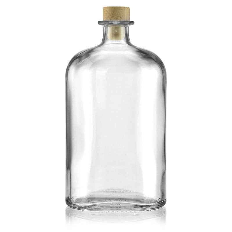 Bouteille en verre 1 000 ml 'Dundee', ovale, bouchage: bouchon