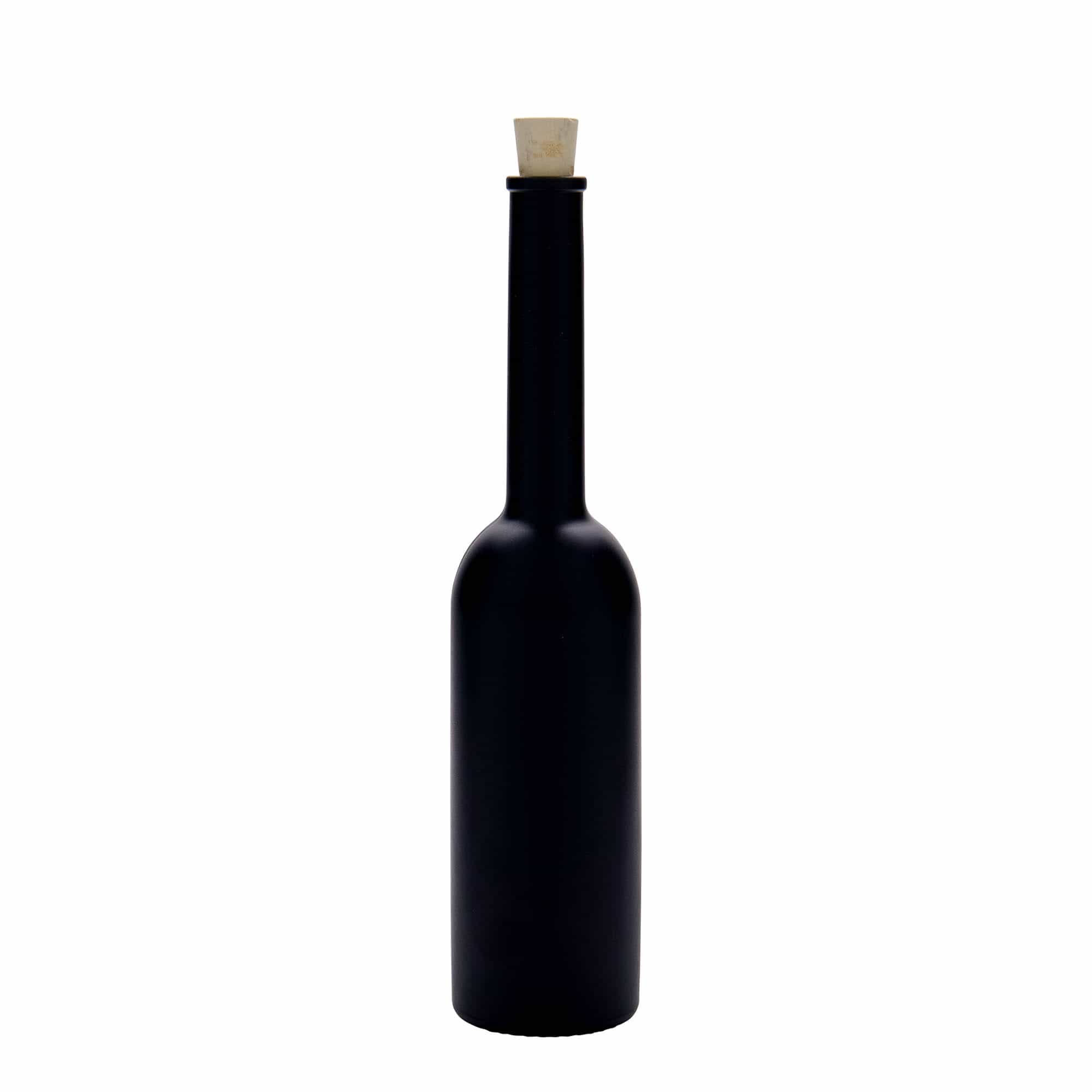 Bouteille en verre 200 ml 'Opera', noire, bouchage: bouchon