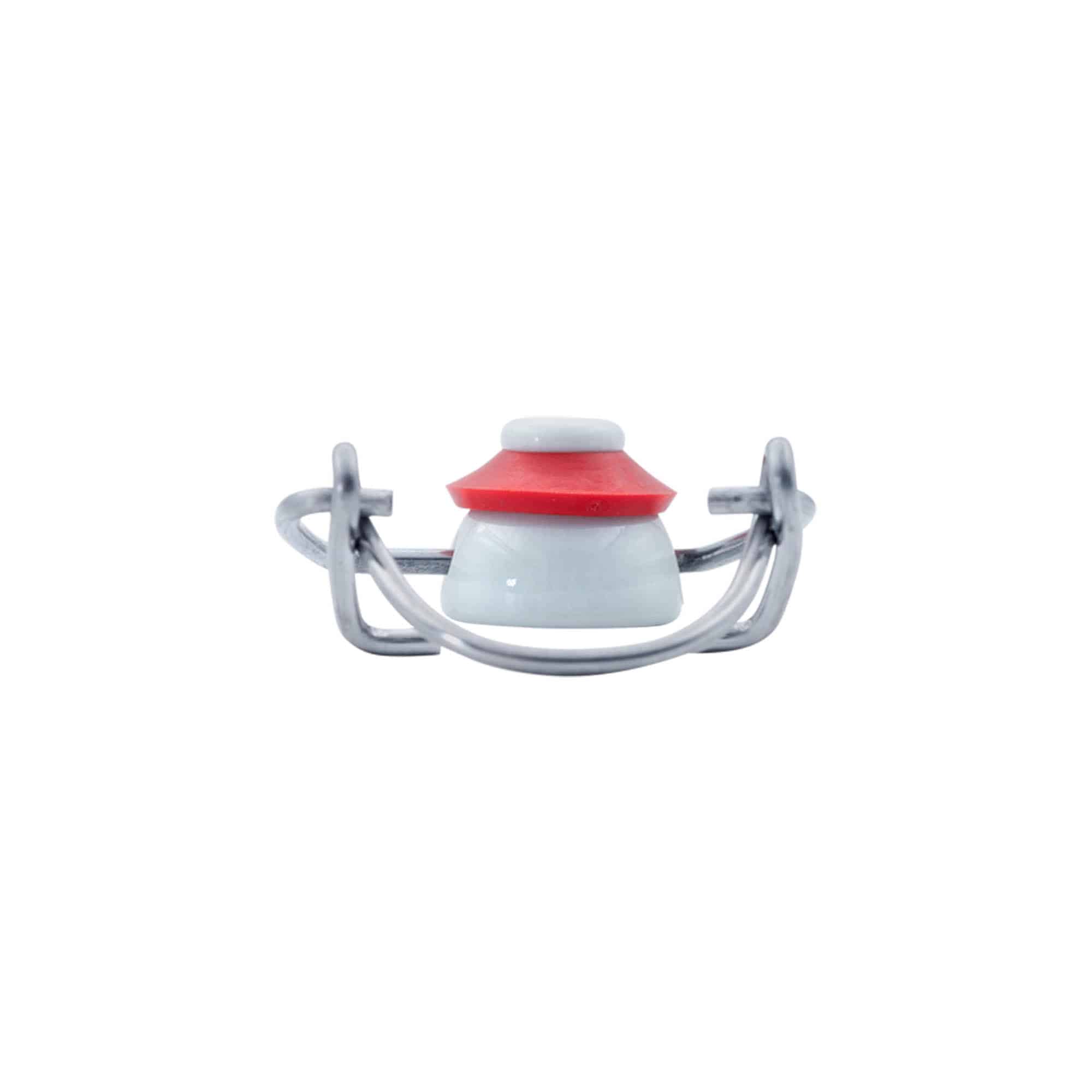 Bouchon mécanique standard, plastique, rouge-blanc