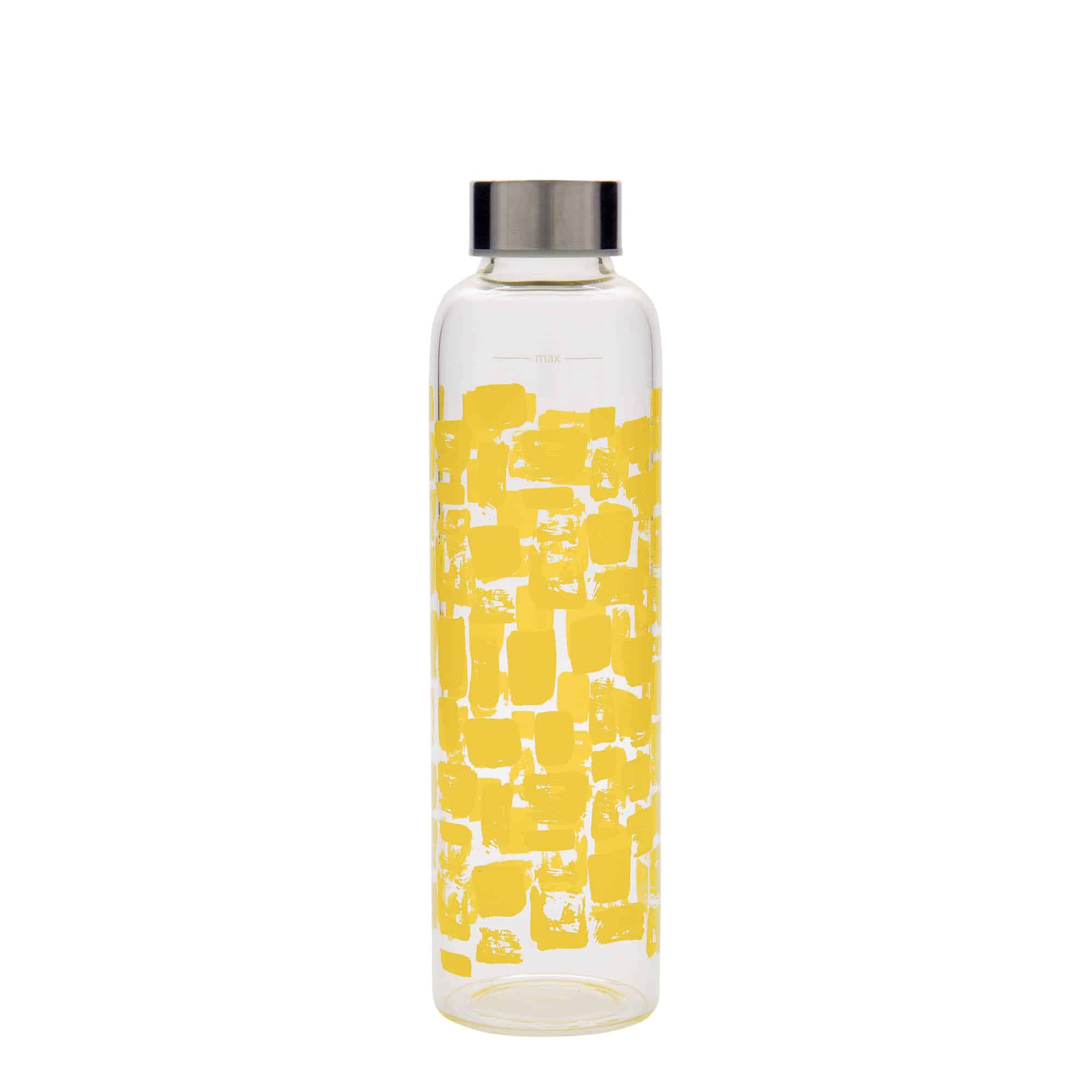 Gourde 500 ml 'Perseus', motif : rectangles jaunes, bouchage: Bougage à vis