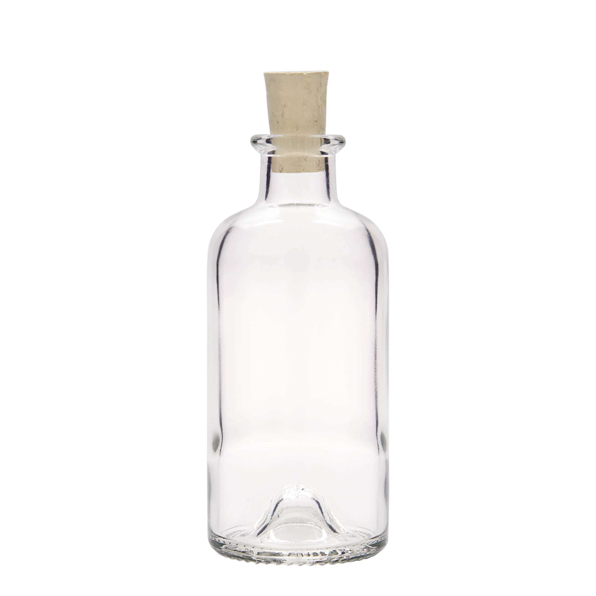 Glazen fles Apotheker, 200 ml, monding: kurk