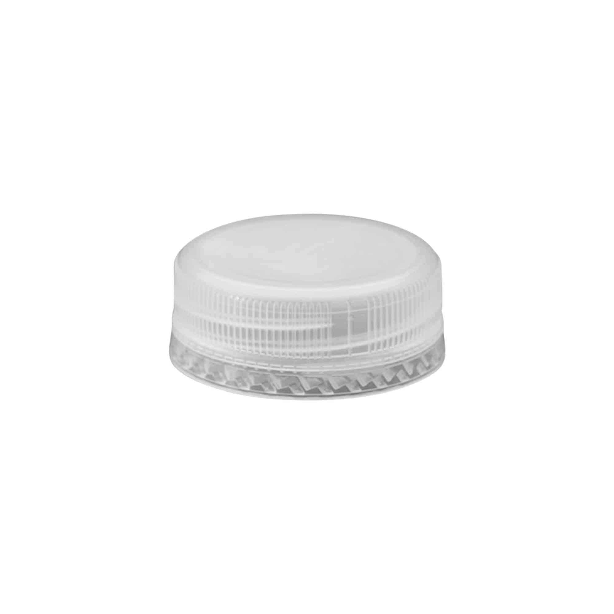 Bougage à vis avec filetage à double départ, plastique PE, blanc, pour bouchage: PET 38 mm