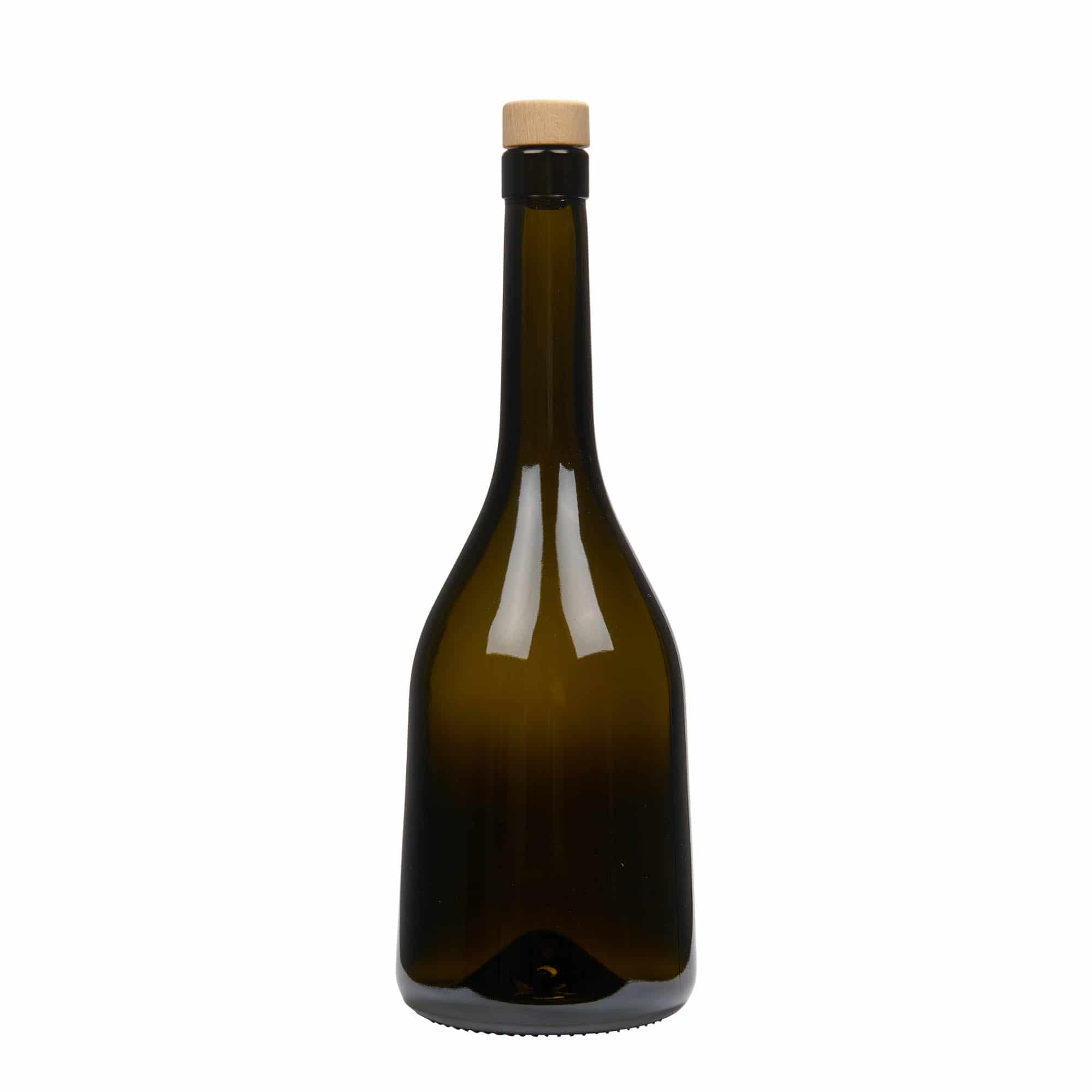 Bouteille en verre 750 ml 'Rustica', vert antique, bouchage: bouchon