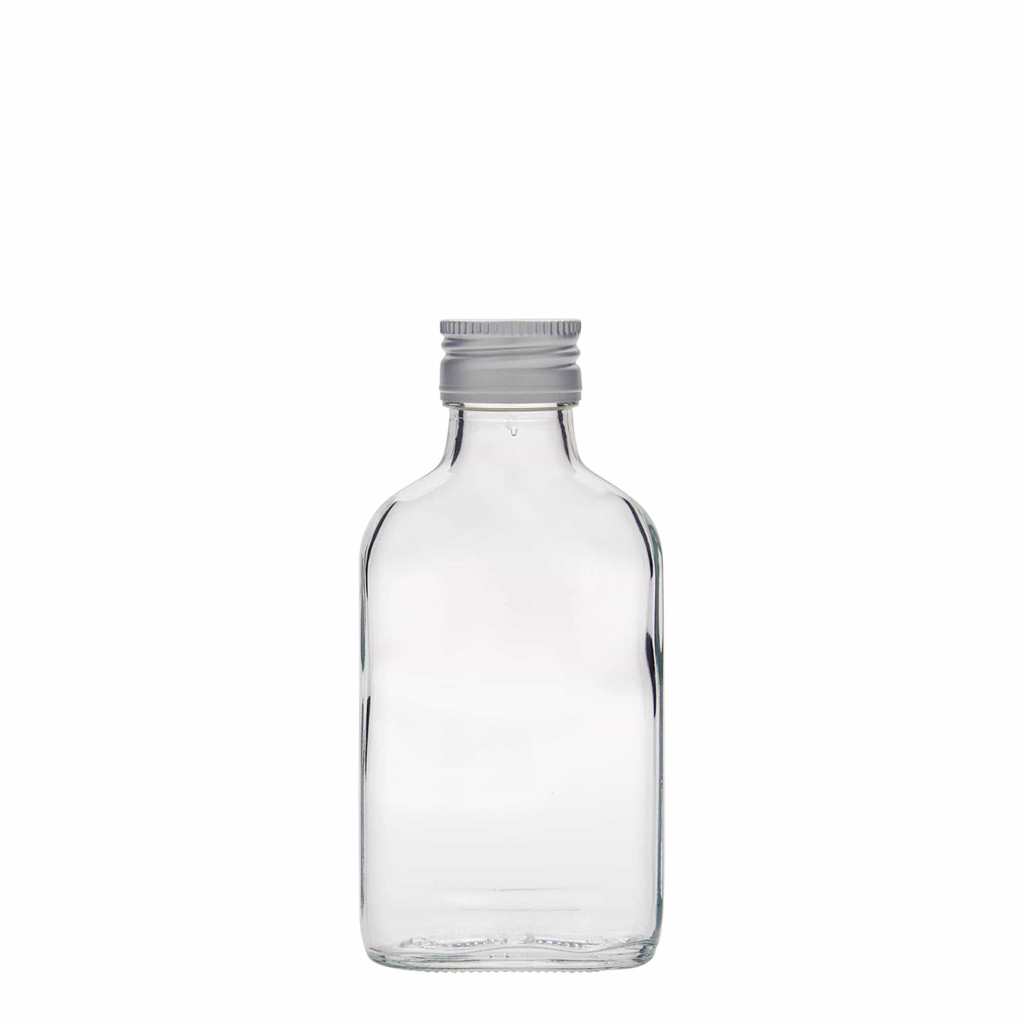 Flasque 100 ml, rectangulaire, verre, bouchage: PP 28