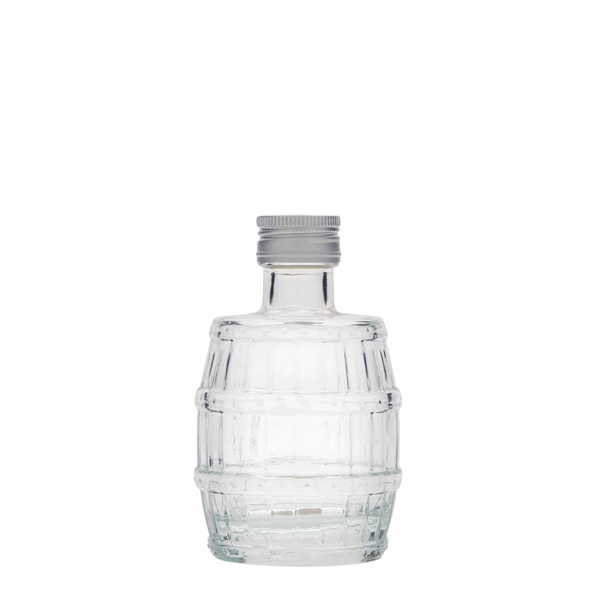 Glazen fles 'Vat', 100 ml, monding: PP 24