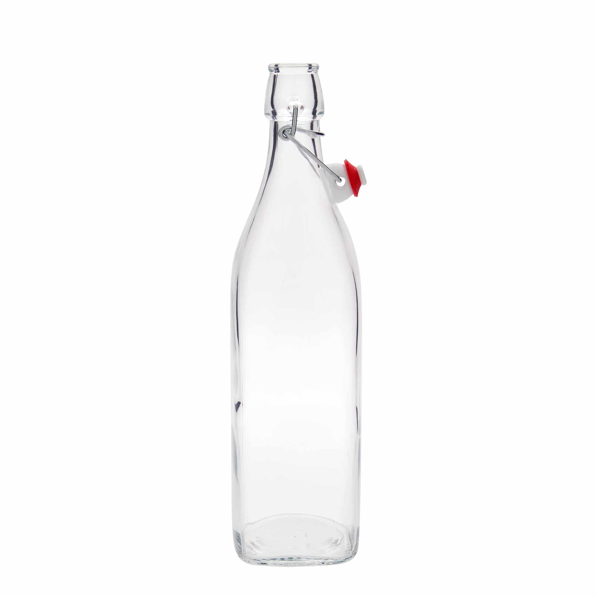 Glazen fles 'Swing', 1.000 ml, vierkant, monding: beugelsluiting