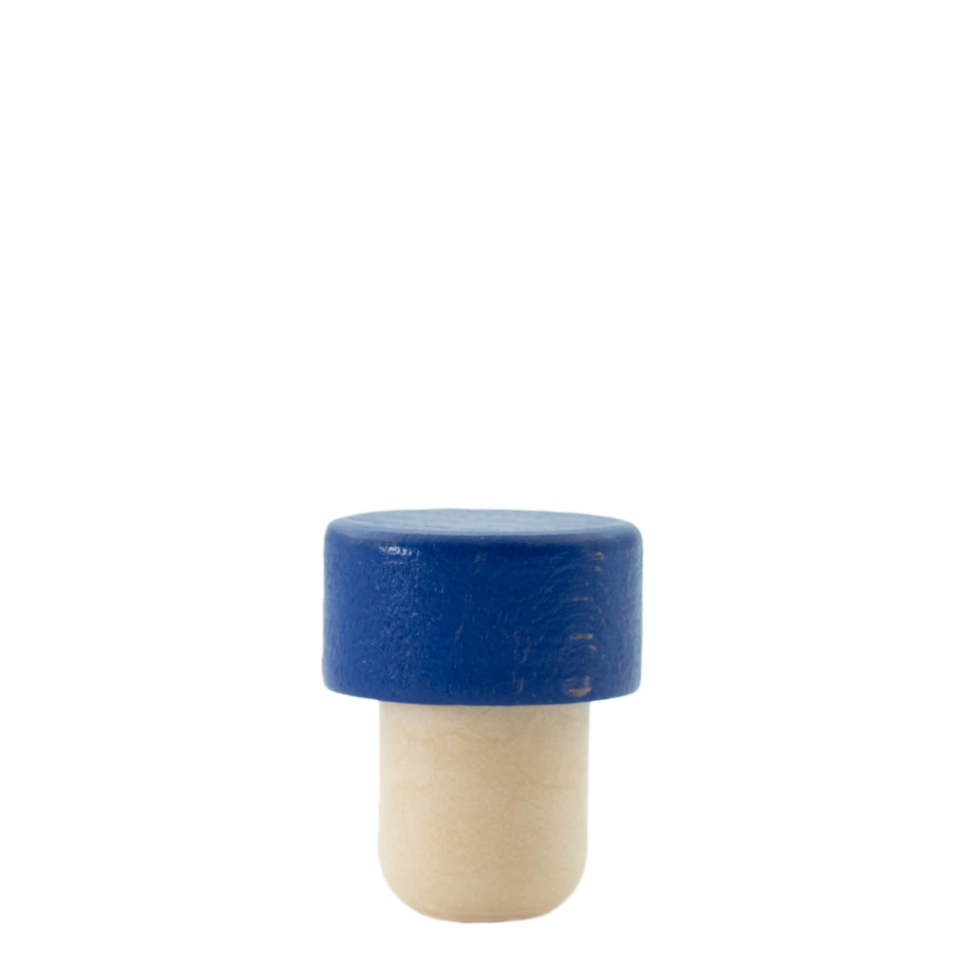 Dopkurk, 19 mm, hout, blauw, voor monding: kurk