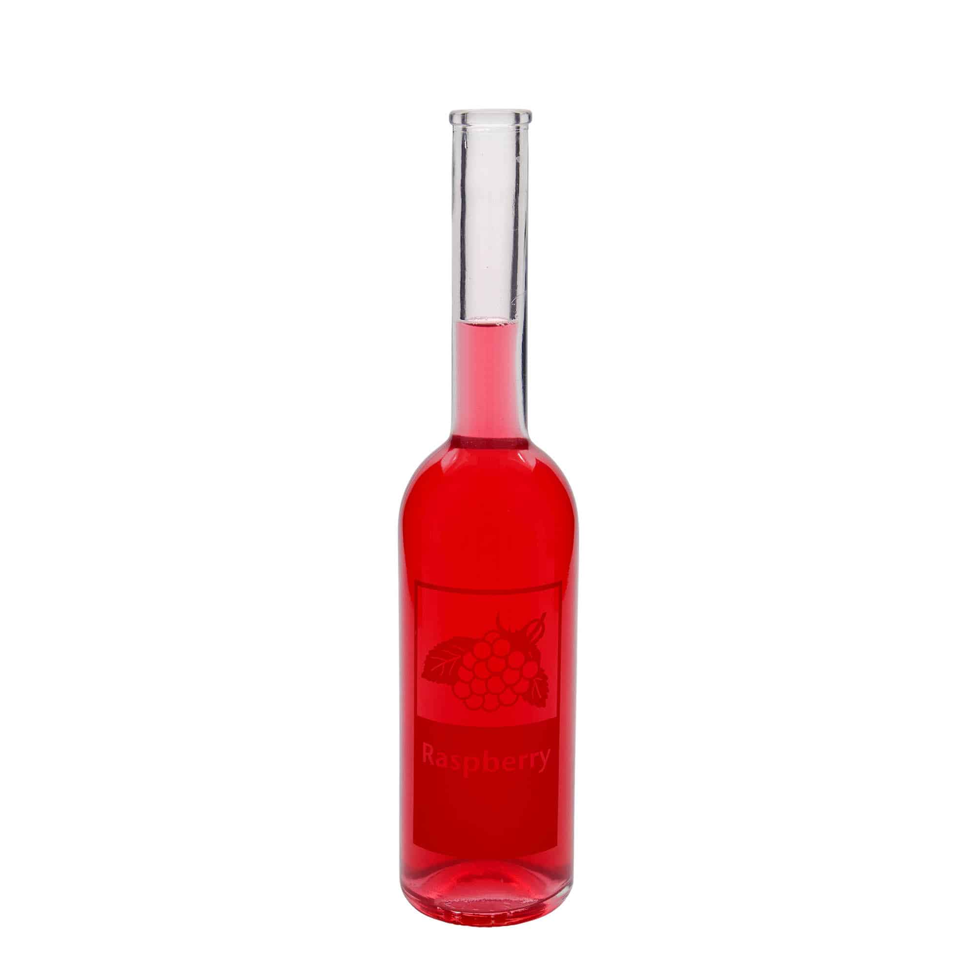 Bouteille en verre 500 ml 'Opera', motif : Raspberry, bouchage: bouchon