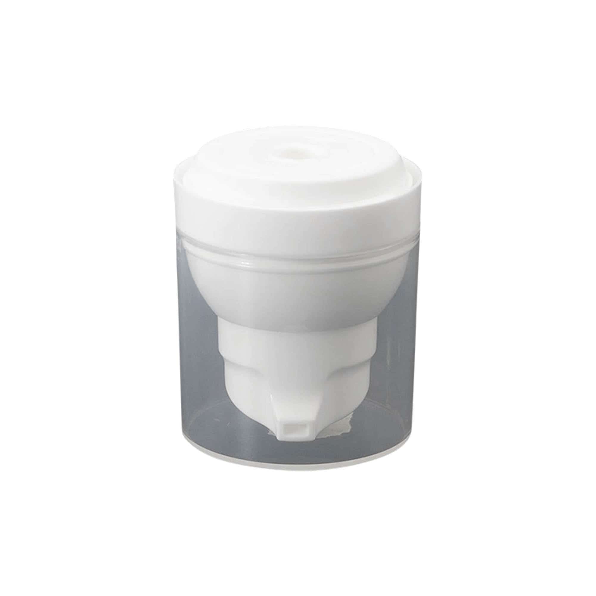 Flacon airless tête de pompe 'Mezzo', plastique PP, blanc