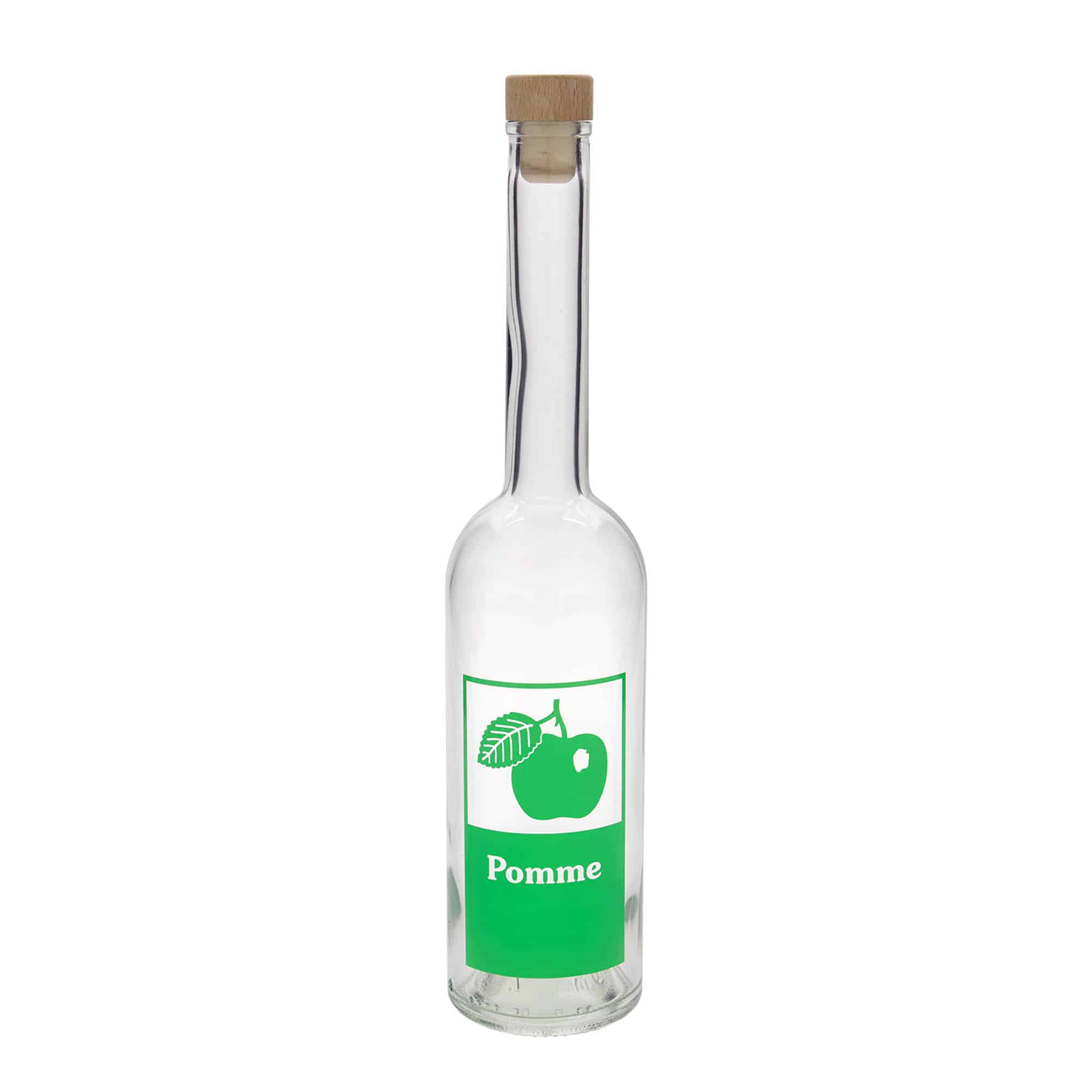 Bouteille en verre 500 ml 'Opera', motif : pomme, bouchage: bouchon