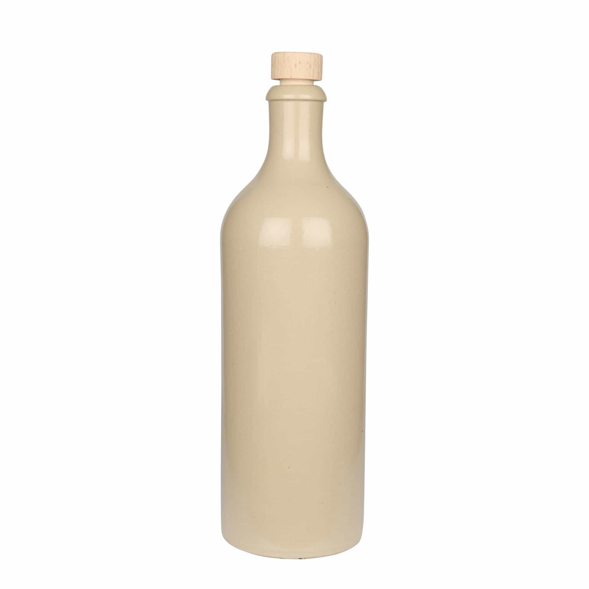 Keramische kruik, 750 ml, steengoed, beige, monding: kurk