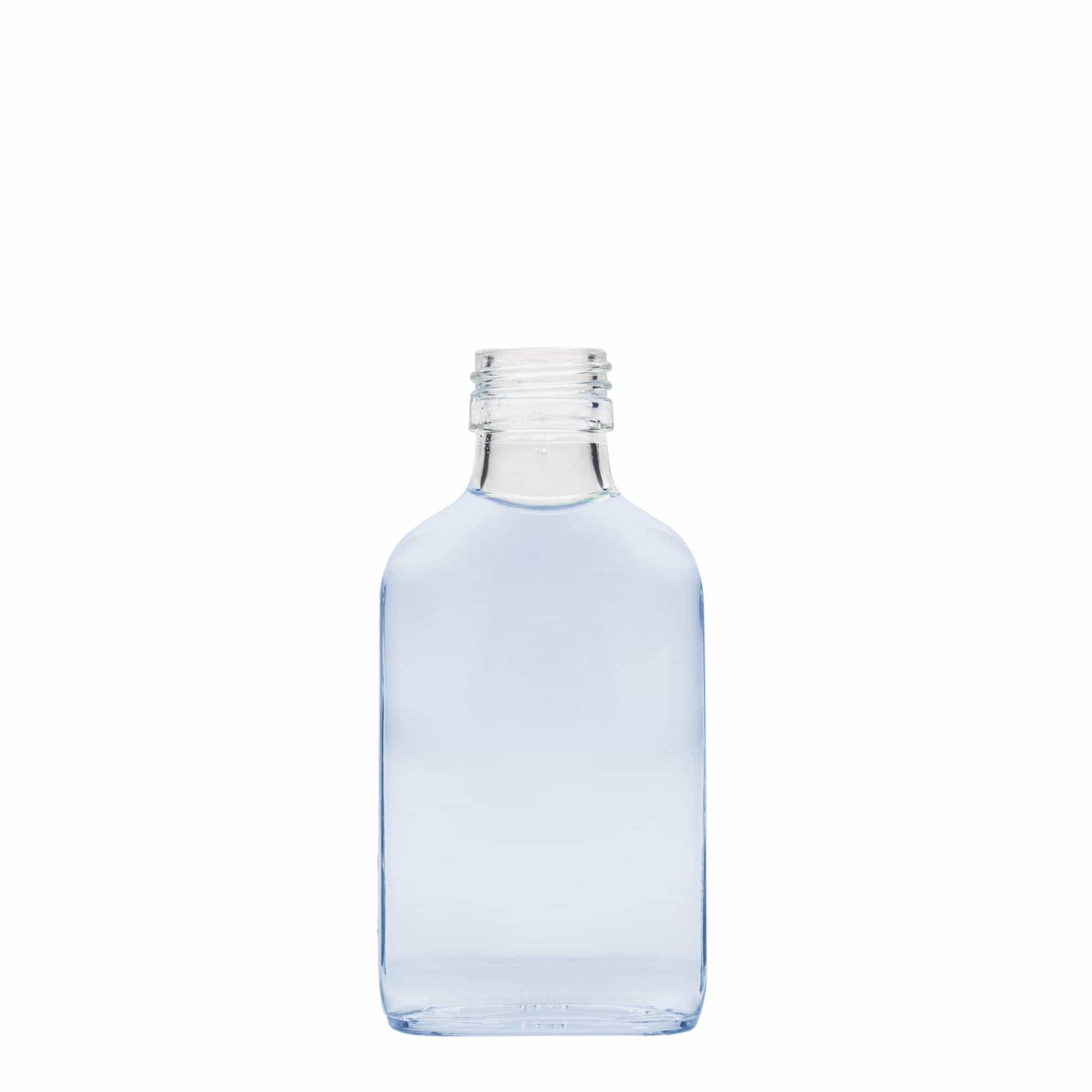 Zakflacon, 100 ml, rechthoekig, glas, monding: PP 28