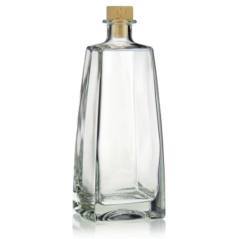 Bouteille en verre 700 ml 'Timmy', rectangulaire, bouchage: bouchon