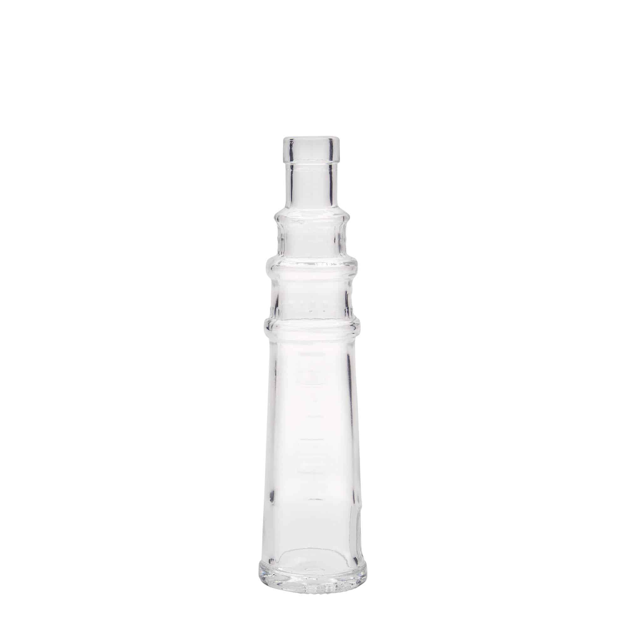 Glazen fles 'Vuurtoren', 100 ml, monding: kurk