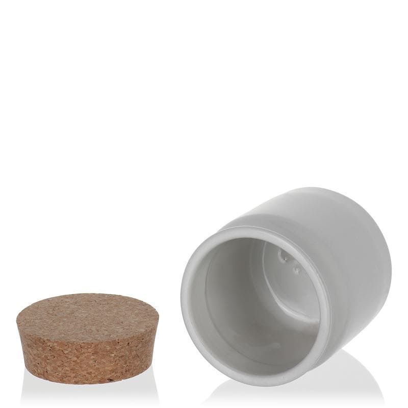 Pot en grès 160 ml, céramique, blanc, bouchage: bouchon