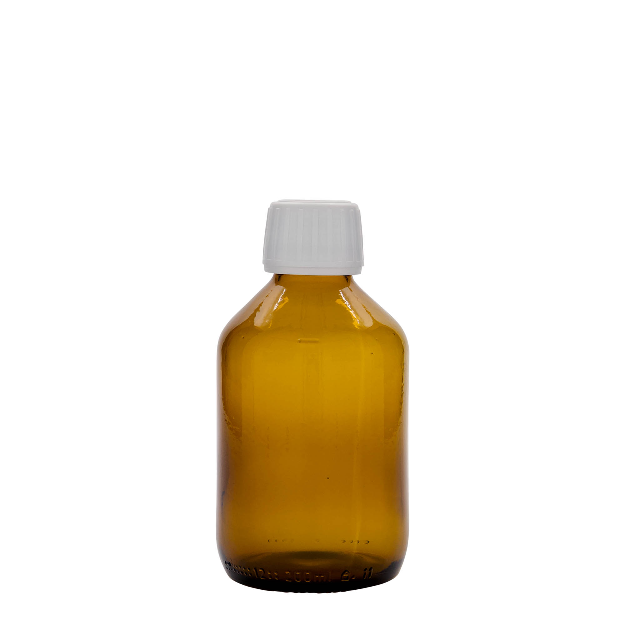 Medicijnfles, 200 ml, bruin, glas, monding: PP 28