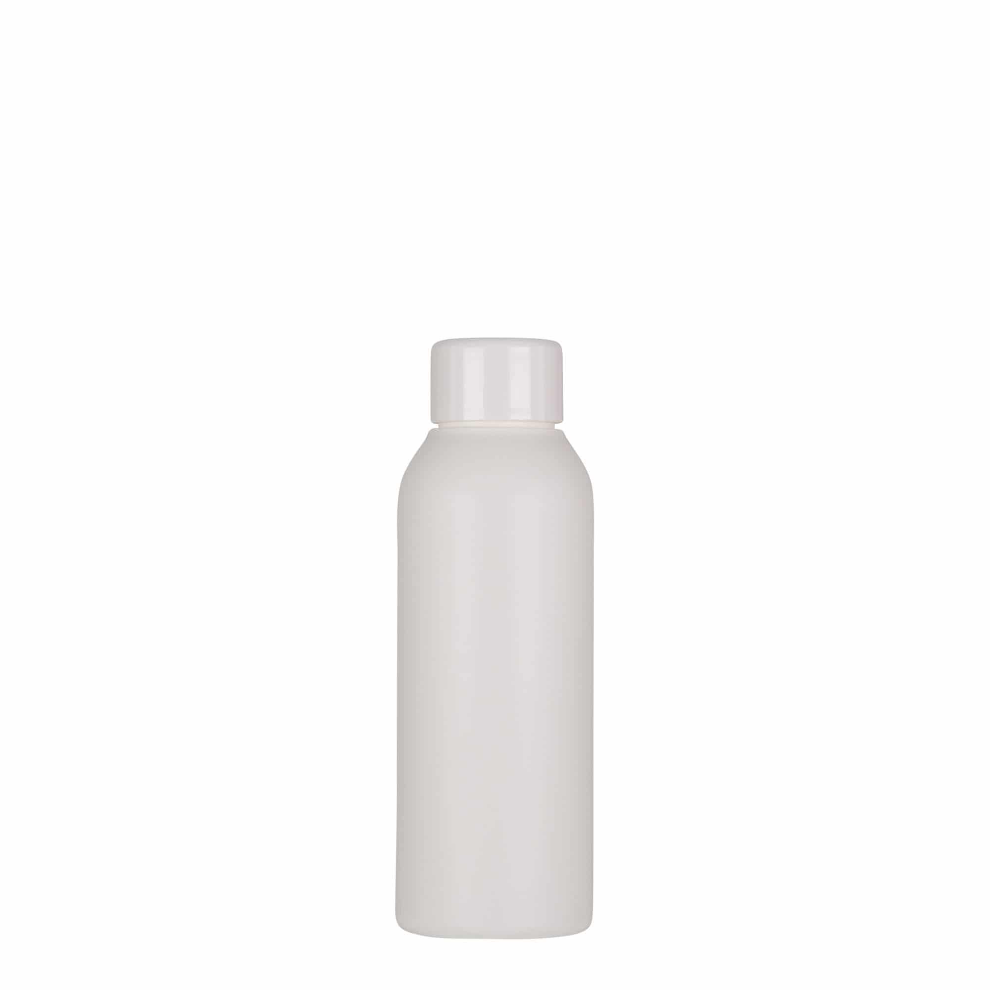 Plastic fles 'Tuffy', 100 ml, HDPE, wit, monding: GPI 24/410