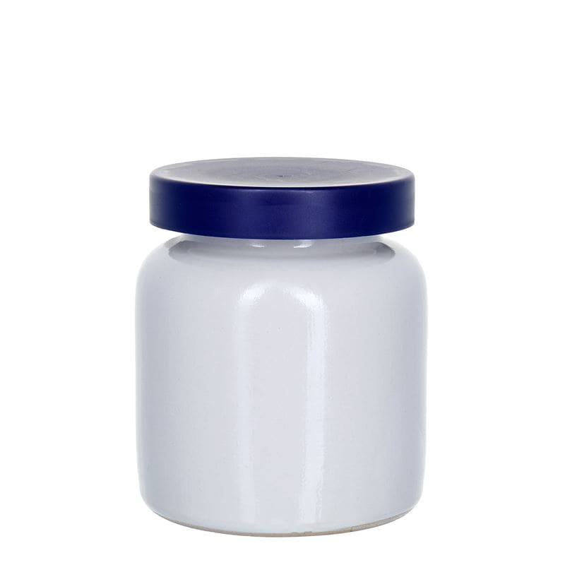 Pot en grès 270 ml, céramique, blanc, bouchage: couvercle cloche