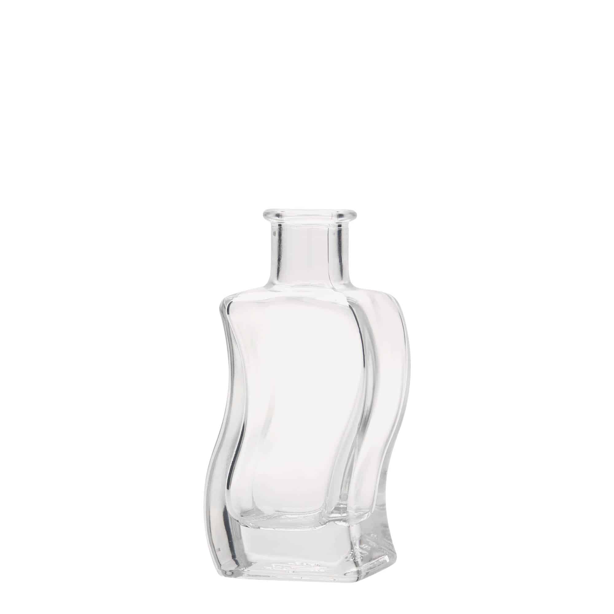 Bouteille en verre 100 ml 'Vague', carrée, bouchage: bouchon